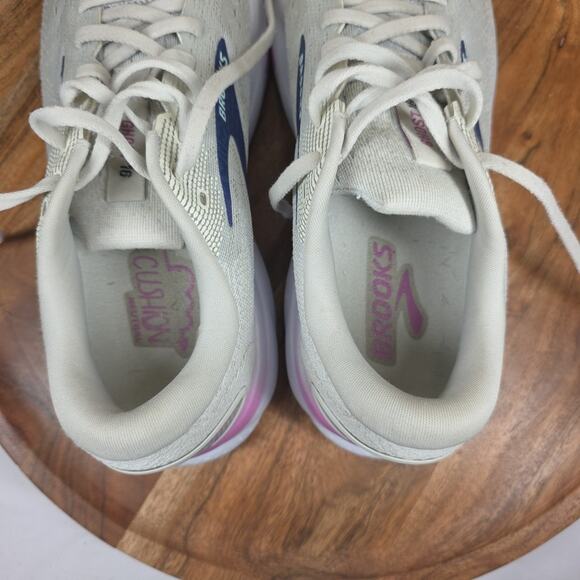 Brooks Ghost 16 White Estate Blue Womens Gray Size 8.5 Running Shoes 1204071B175 - Picture 8 of 13